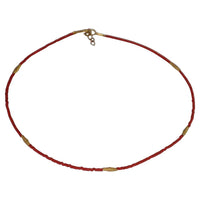 Cargar imagen en el visor de la galería, Halskette Koralle 925 Sterling Silber vergoldet 43-44,5cm
