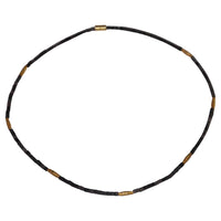 Load image into Gallery viewer, Halskette Lavastein 925 Sterling Silber vergoldet 43cm
