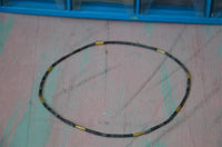 Load image into Gallery viewer, Halskette Lavastein 925 Sterling Silber vergoldet 43cm
