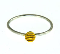 Cargar imagen en el visor de la galería, Ring Silber 925 vergoldet Kreis Streifen 1mm gebürstet
