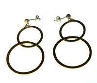 Load image into Gallery viewer, Ohrstecker Silber 925 vergoldet Ringe untereinander
