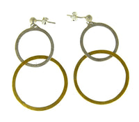 Load image into Gallery viewer, Ohrstecker Silber 925 vergoldet Ringe untereinander
