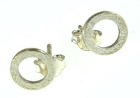 Load image into Gallery viewer, Ohrstecker Silber 925 vergoldet Creolen Ringe gebürstet
