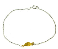 Load image into Gallery viewer, Armband 20cm vergoldet Silber 925 Blatt Rose
