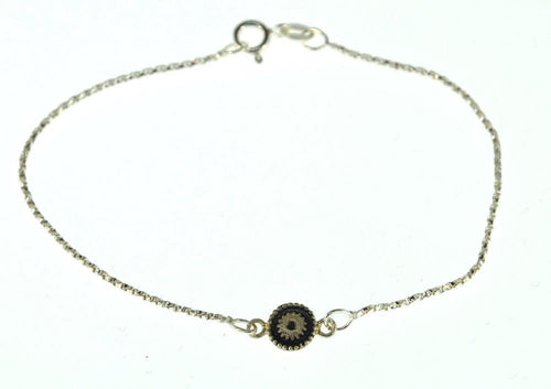 Armband 20cm Silber 925 Zahnrad 6mm oxidiert schwarz