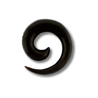 Load image into Gallery viewer, Tribal Horn Piercing Expander, Spirale, Ohrring aus Horn, 6mm,  schwarz, Plug, Tunnel, Ohrhänger, Ohrstecker
