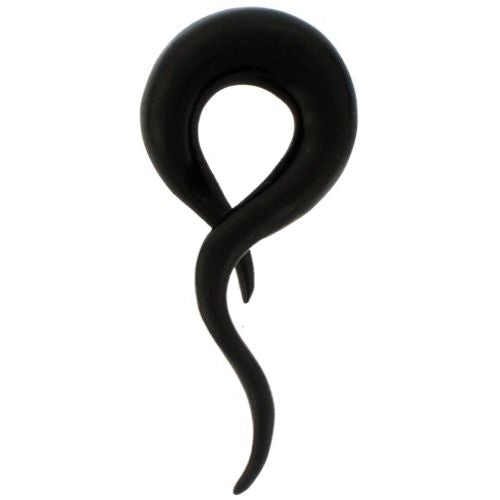 Tribal Buffalo Horn Piercing Expander, schwarze Twisterspirale, 10mm, Plug, Tunnel, Ohrhänger, Ohrstecker