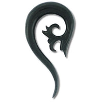 Load image into Gallery viewer, Tribal Buffalo Horn Piercing Expander schwarz Thai Spirale
