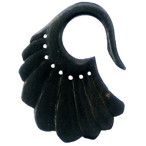 Tribal Holz Piercing Expander, schwarzer Schwanflügel, handgeschnitzt aus Eisenholz, 6mm, Plug, Flesh Tunnel, Ohrhänger, Ohrring, Ohrstecker