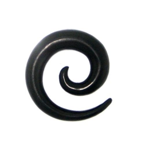 Tribal Holz Pircing Expander, Spirale, schwarz, aus Eisenholz, 6mm, Plug, Tunnel, Ohrhänger, Ohrstecker