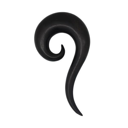 Tribal Holz Piercing Expander Fragezeichen Spirale schwarz Plug Tunnel