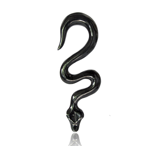 Tribal Buffalo Horn Piercing Expander schwarz Snake Schlange Plug Ohrhänger Ohrstecker