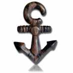 Load image into Gallery viewer, Piercing Anker two tone Arang Holz Plug Ohrstecker Expander handgeschnitzt gemasert
