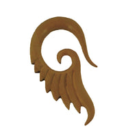 Load image into Gallery viewer, Piercing Holz Jack fruit wood Flügel Ohrstecker Expander handgeschnitzt
