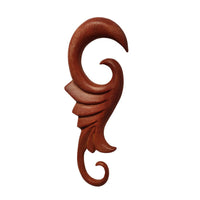 Load image into Gallery viewer, Piercing Holz red Sawo Wood Blüte Ohrstecker Expander
