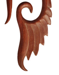 Load image into Gallery viewer, Piercing Holz red sawo wood Flügel Spirale Ohrstecker Expander Handarbeit oval
