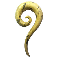 Load image into Gallery viewer, Tamarinde Piercing Holz hell dunkel Spirale lang 10mm Dehnspirale Dehnschnecke

