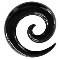 Load image into Gallery viewer, Tribal Buffalo Horn Piercing Expander schwarz Spirale
