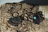 Cargar imagen en el visor de la galería, Piercing White Brass Hook Ohrhänger 1.3mm Türkis Herz
