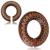 Cargar imagen en el visor de la galería, Ohr Donut Piercing Zacken Holz Ohrgewicht Ring
