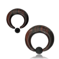 Load image into Gallery viewer, Gummi Klemmkugel Ring Narraholz Piercing Sichel
