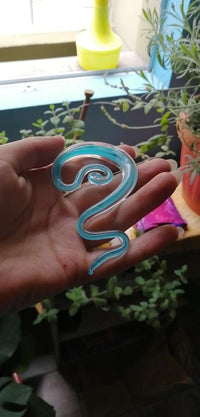 Load image into Gallery viewer, Piercing Pyrexglas Dehnschnecke türkis klar handmade
