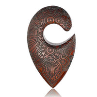 Cargar imagen en el visor de la galería, Ohrgewicht Narraholz Tropfen 16mm Piercing Blumen
