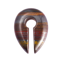 Load image into Gallery viewer, Ohrgewicht Natur Stein 12mm Tropfen Schlüsselloch braun
