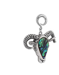Load image into Gallery viewer, Ohrgewicht Piercing Hook Edelstahl Abalone Widder Kuh
