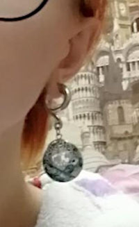 Load image into Gallery viewer, Ohrgewicht Piercing Edelstahl Abalone Baum des Lebens
