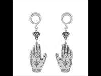 Load image into Gallery viewer, Ohrgewicht Piercing Hook Edelstahl Auge Hand der Fatima

