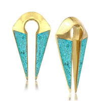 Cargar imagen en el visor de la galería, Ohrgewicht Messing Pfeil 6mm 2ga crushed Türkis Dehner
