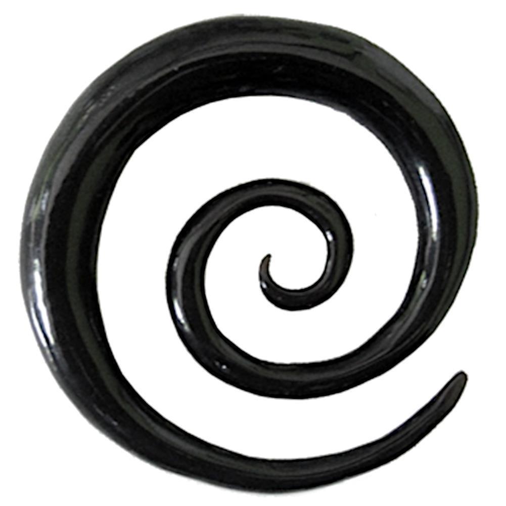 Tribal Buffalo Horn Piercing schwarz XL-Spirale Plug Expander Ohrhänger Ohrstecker