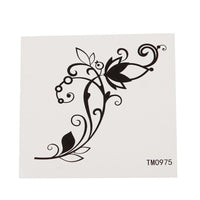 Load image into Gallery viewer, Tattoo Ranke schwarz schlicht Linien verziert Schnörkel einzeln 1 Bogen
