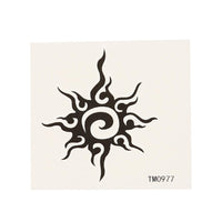 Load image into Gallery viewer, Klebetattoo temporär Tribal Sonne verschlängelt Spiralen Linien einzeln 1 Bogen
