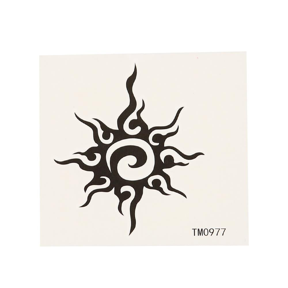 Klebetattoo temporär Tribal Sonne verschlängelt Spiralen Linien einzeln 1 Bogen