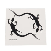 Cargar imagen en el visor de la galería, Klebetattoo temporär 2 Eidechsen gebogen Kreis schwarz schlicht 1 Bogen
