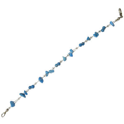 Turquoise stone chip stone bead bracelet for women, nickel-free lobster clasp, 18cm-20cm