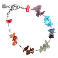 Load image into Gallery viewer, Steinsplitter Armband bunt Bündel nickelfrei Metallverschluss 19cm-22cm
