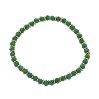 Load image into Gallery viewer, Armband Brass golden Ringchen dunkelgrün facettierte Kristallperlen verstellbar

