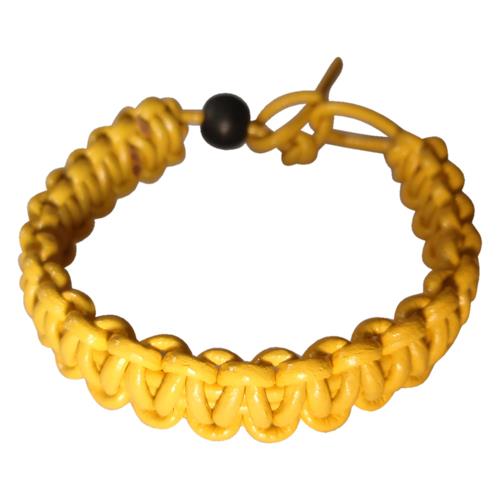 Lederarmband Leder Armband geflochten gelb Unisex Schmuck Freundschaftsarmband Herren Damen