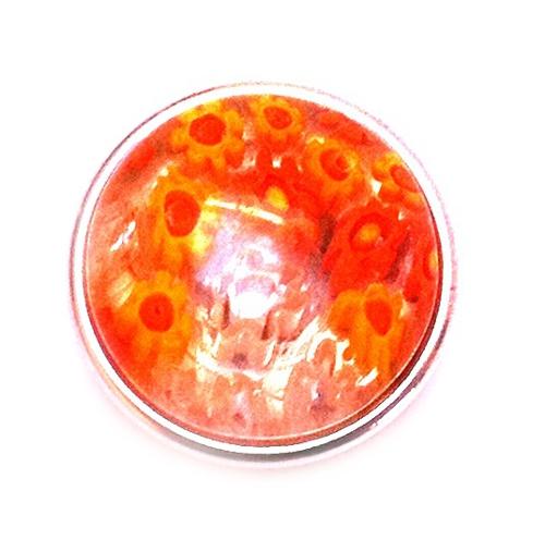 Chunks Buttons Druckknöpfe Click Button für Lederarmband Chunk Edelstahl rund Armband Blumen 3D