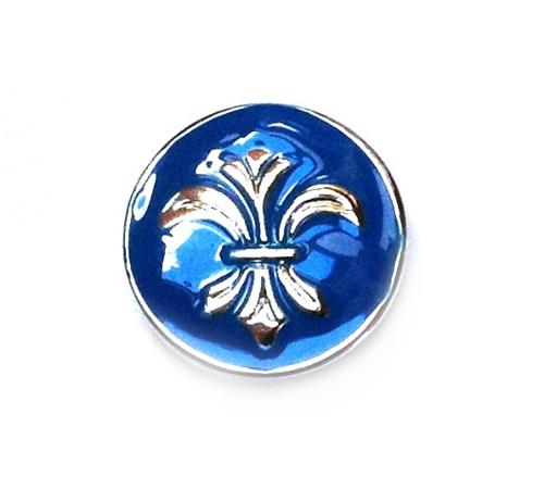 Chunks Buttons Druckknöpfe Click Button für Lederarmband Chunk Edelstahl Armband Anker blau