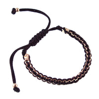 Load image into Gallery viewer, Brass Armband Kunstseide Faden geflochten Damen 25 cm
