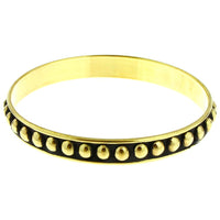 Cargar imagen en el visor de la galería, Messing Brass Armreif golden schwarz breit Halbkugeln nickelfrei 68 mm antik Tribal Schmuck
