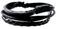 Load image into Gallery viewer, Lederarmband geflochten schwarz dreierlei verstellbar Armband Leder breit unisex nickelfrei
