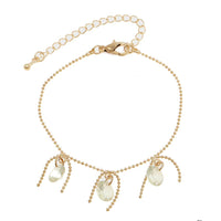 Load image into Gallery viewer, Glitzer Brass Armband golden Kugeln Zirkonia hellgrün facettiert verstellbar 165-225 mm
