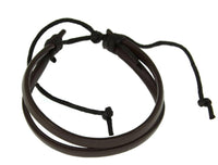 Load image into Gallery viewer, Lederarmband 2 Leder Bänder Baumwolle verstellbar

