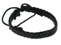 Load image into Gallery viewer, Leder Armband Fischgrätenzopf geflochten verstellbar
