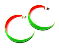Load image into Gallery viewer, Ohrringe Creolen knallig neon Farben Ohrring Damen Metall nickelfrei Edelstahl Stecker Ringe
